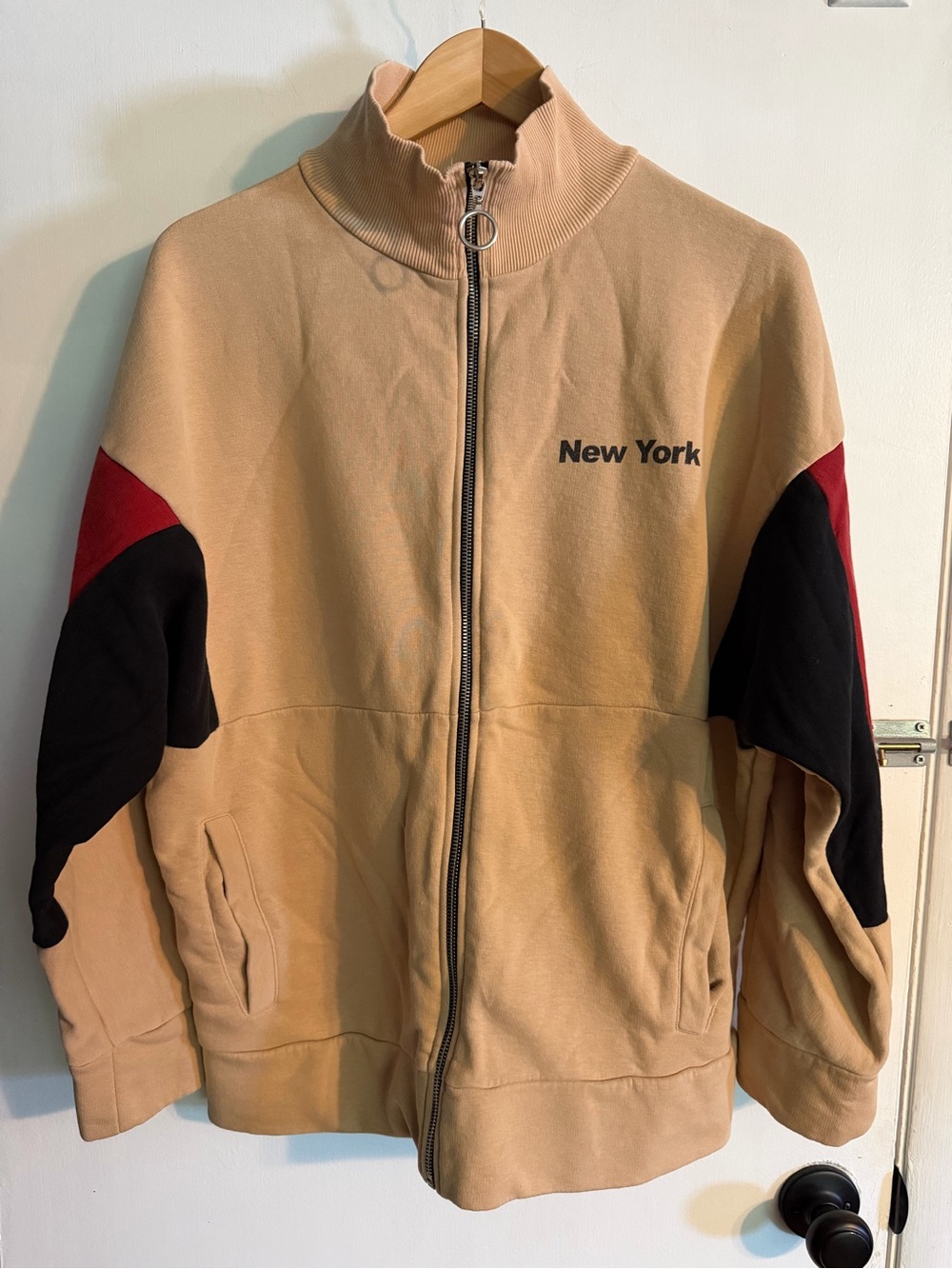 ZARA New York Zip-Up Track Zip-up Sweatshirt, Sz Medium, Streetwear